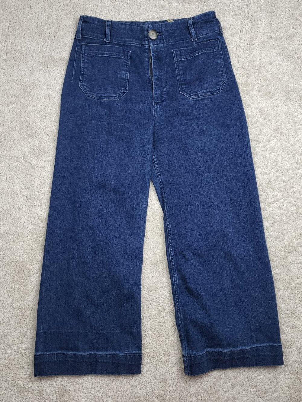Anthropologie Maeve The Colette Wide Leg Cropped Stretch Denim Jeans Size 30x25